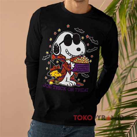 Vintage 90s Peanuts Snoopy Joe Trick Or Treat Shirt Tokopyramid