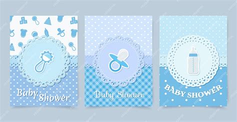 Premium Vector | Baby boy shower cards. Vector.