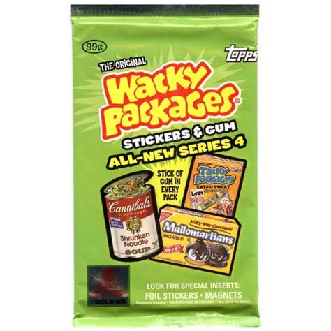 Wacky Packages Topps All New Series 5 Trading Card Sticker Pack 5 Sticker Cards Toywiz