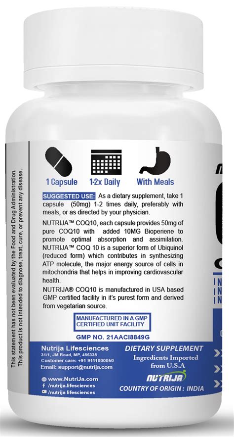 Buy Coq Mg Coenzyme Q Capsules In India Nutrija Supplement Store