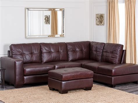 Madison Leather Sectional & Ottoman