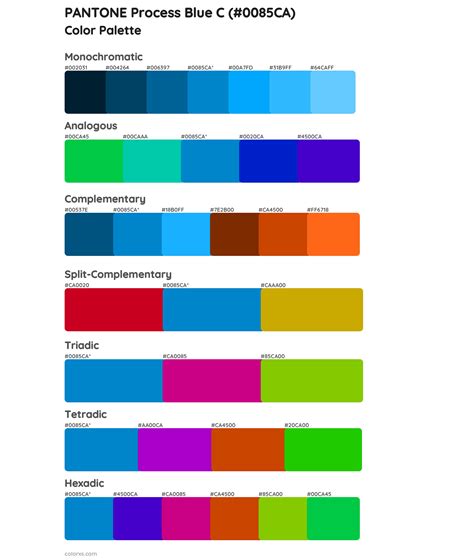 Pantone Process Blue C Color Palettes