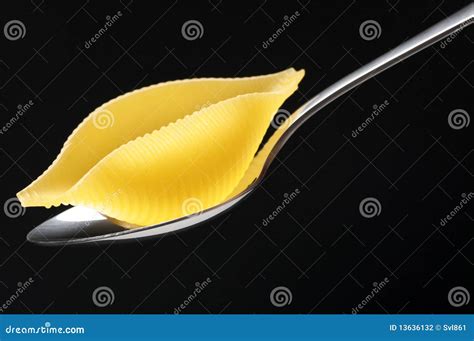 Pasta In Spoon Stock Photo Image Of Ingredient Horizontal 13636132