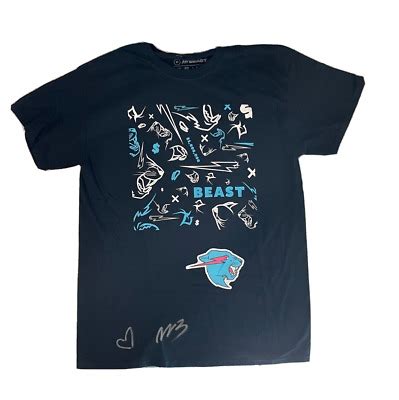 MR BEAST SIGNED ON LIVE STREAM SIZE M ORIGINAL RARE LAST SIGNED SHIRT