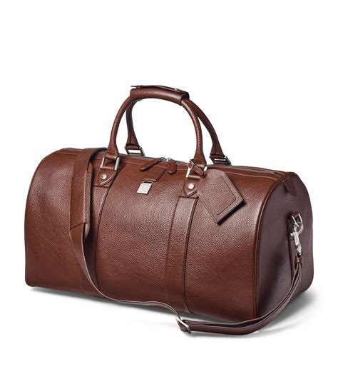 Mens Aspinal Of London Brown Leather Boston Holdall Harrods UK