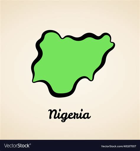 Nigeria Outline Map Royalty Free Vector Image