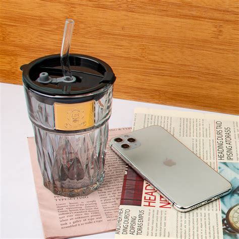 Portable Glass Water Bottle With Lid & Straw 400ml – Megamall Online Store