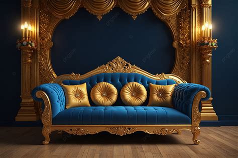 Royal Blue Gold And Ivory Living Room Background, Royal Blue Gold And ...