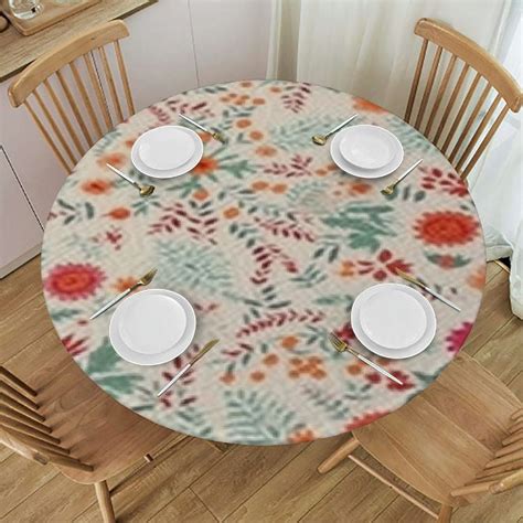 Maxiao Shabby Flora Round Tablecloth Vintage Country Style Ornaments