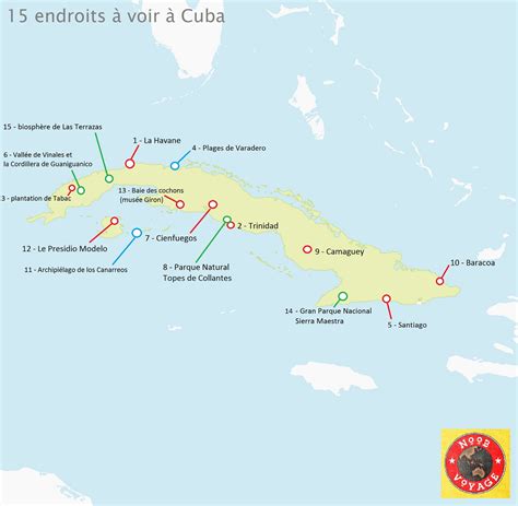 Carte touristique de Cuba à télécharger | Noobvoyage.fr