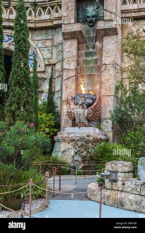 Statue outside the Poseidon's Fury attraction in The Lost Continent at ...