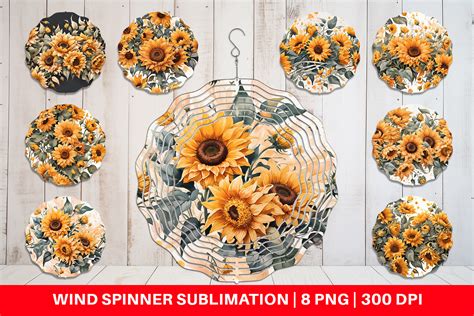 Wind Spinner Sunflowers Pattern Graphic By Artnoy Creative Fabrica