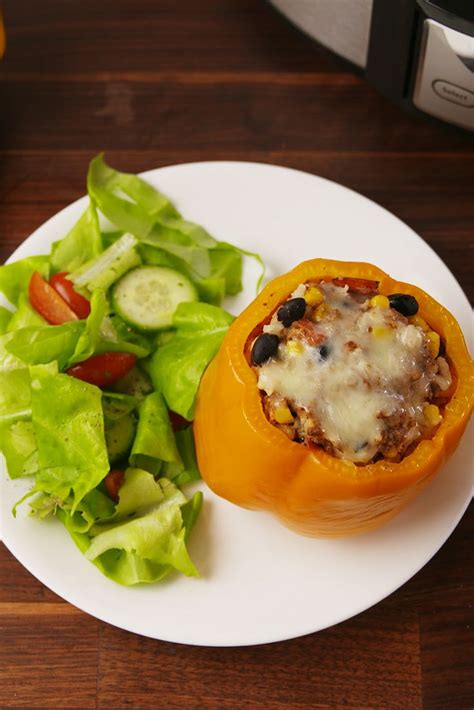 Best Crock Pot Stuffed Pepper Recipe How To Make Crock Pot Stuffed