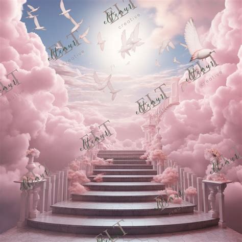 Pink Heaven Sky And Stairs To Heaven In Loving Memory Png Memorial