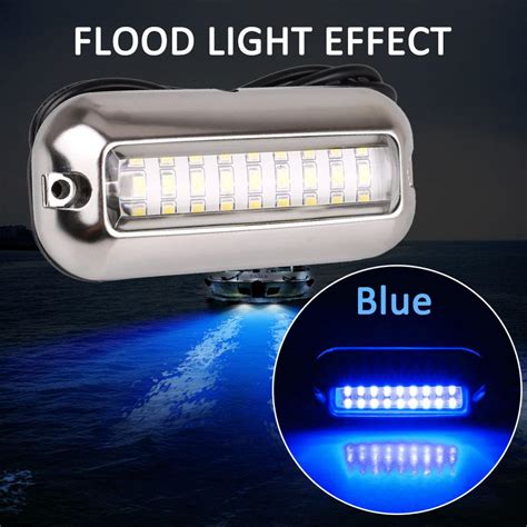 Universal W V Dc White Blue Led Marine Stainless Steel Under