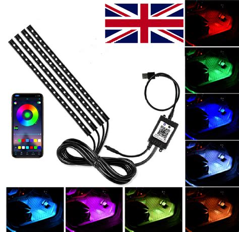 Car Interior Footwell LED Strip Lights RGB Multicolour Remote