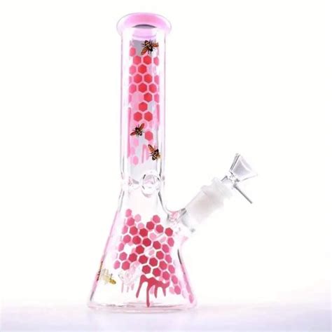 Inch Honeycomb Bee Bong Honeycomb Beaker Base Ice Bong Pre Rolled