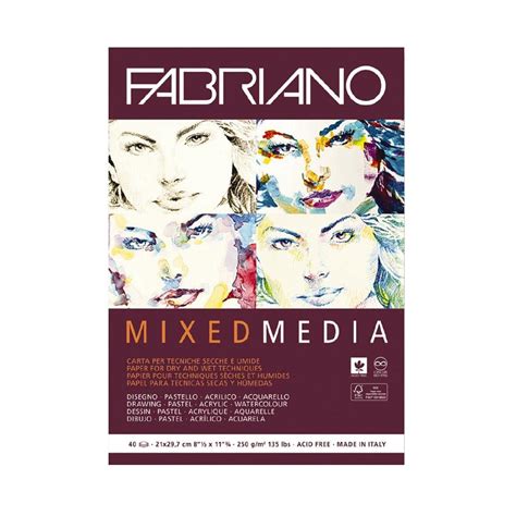 Fabriano Mixed Media Art Pad 250gsm 40 Sheets A4 Warehouse Stationery NZ