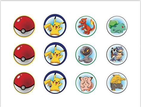 Pokemon Cupcake Toppers Printable