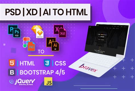 Convert Psd To Html Xd To Html Figma To Html Css Bootstrap 5 Responsive