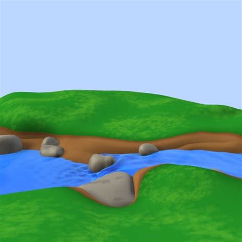 river water animation 3d model