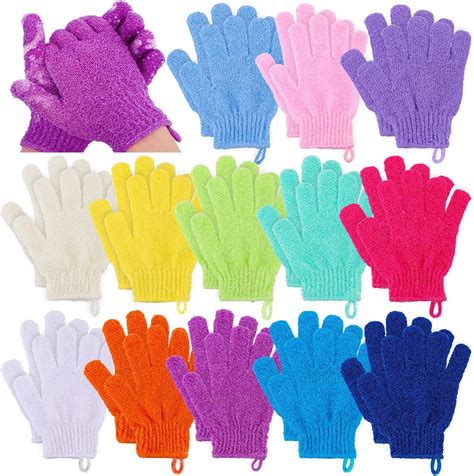 Amazon Hotop 4 Pairs Shower Gloves Scrubbing Gloves Dual Sided