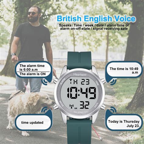 Hearkent Atomic Digital Talking Watch British English Speaking Big