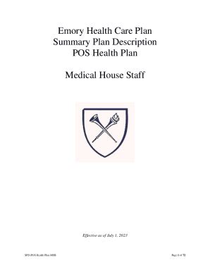 Fillable Online Hr Emory Emory Health Care Plan Summary Plan