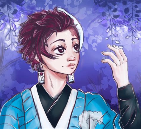 Tanjiro among wisteria by KroVosySya on DeviantArt