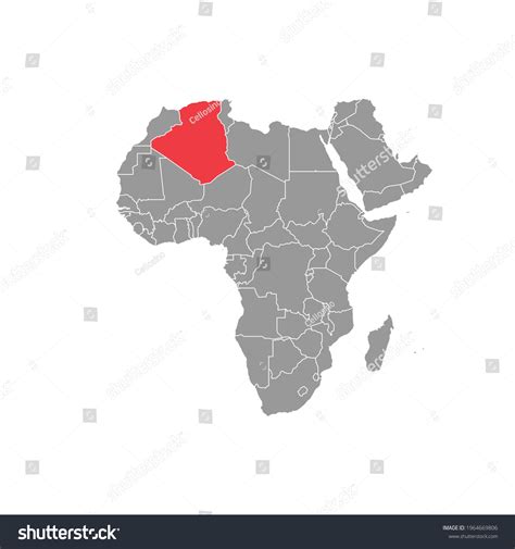 Algeria Highlighted On Africa Map Eps Stock Vector Royalty Free