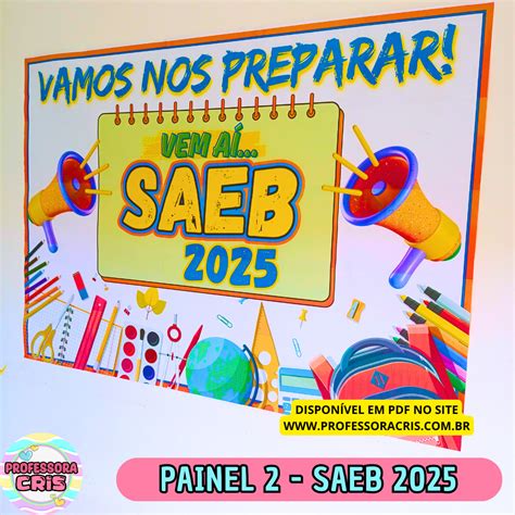 Cartaz Saeb 2025 - Painel 2 – SAEB 2025 – Professora Cris – Ensinando com carinho