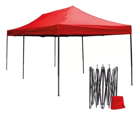 Carpa Toldo X Plegable Reforzado Impermeable Eventos Color Rojo