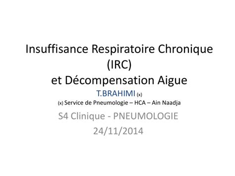 Insuffisance Respiratoire Chronique