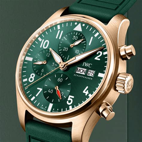 Introducing The Iwc Pilot Chronograph Gold Green Iw