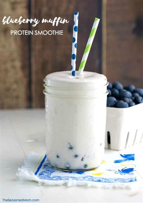 Blueberry Muffin Protein Smoothie The Seasoned Mom