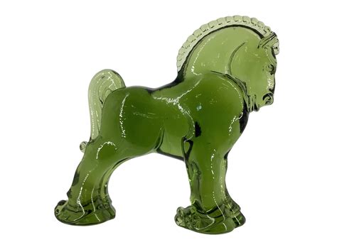 Lot - Heisey by Imperial Clydesdale Verde Green Marked ALIG