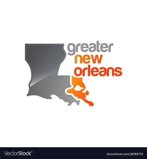 Greater new orleans map logo design Royalty Free Vector