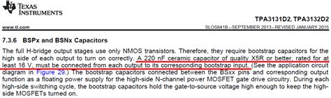 Tpa3131d2 Asking For The Tpa3131 Bootstrap Voltage Rating Design Audio Forum Audio Ti E2e