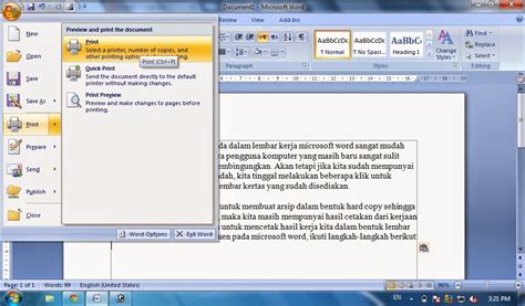 Cara Mencetak Dokumen Di Microsoft Word Print Out Tutorial Komputer