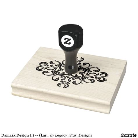 Damask Design 1.1 -- (Large) Rubber Stamp | Zazzle | Custom rubber ...