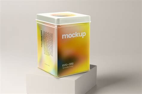 Premium Psd Tin Package Mockup