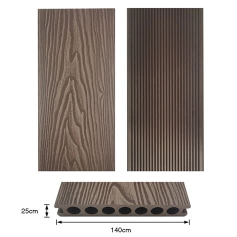 Tercel 140 25mm Eco Friendly Mildew Proof 3D Embossed WPC Composite