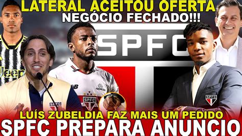 NEGÓCIO FECHADO SPFC PREPARA ANÚNCIO PEGOU DE SURPRESA LATERAL