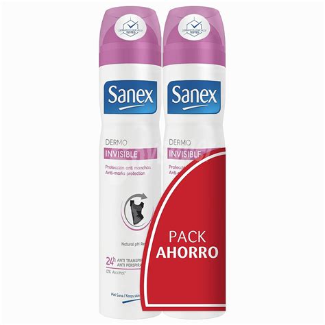 Sanex Desodorante En Spray Dermo Invisible Pack De 2 Unidades De 200 Ml