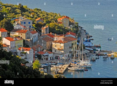 Aerial View On Valun Village Cres Island Croatia Stock Photo Alamy