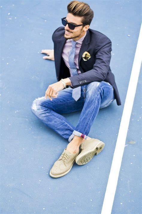 BLUE SHADES MDV Style Brogues Outfit Brogues Men Purple Gingham