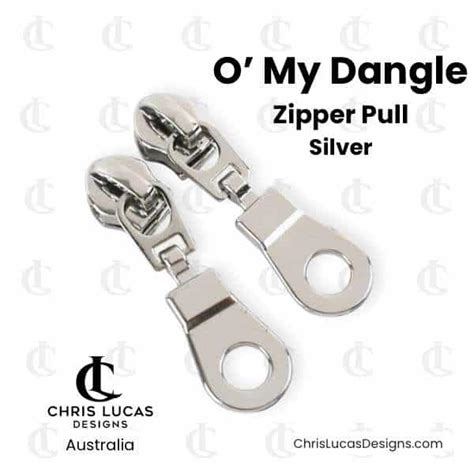 O My Dangle Zipper Pulls Silver Chris Lucas Designs Bag Making