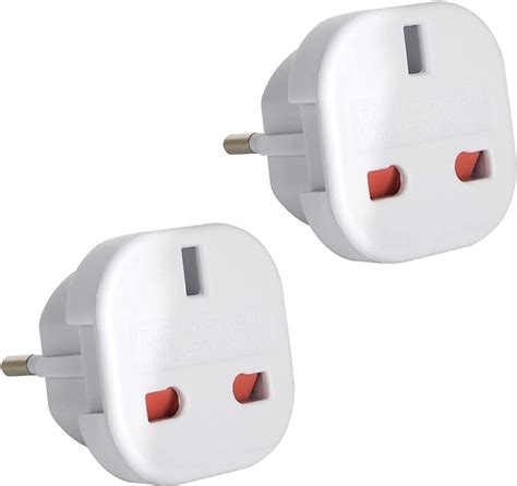 Pack Of 2 Travel Adapter Uk To European Plug Adapter Converter Euro Type C E F Eu Plugs