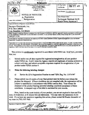 Fillable Online U S EPA Pesticide Product Label 09 10 2003