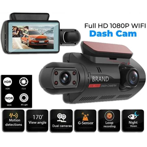 1080P Dual Lens Car DVR Dash Cam Video Recorder G Sensor Front And